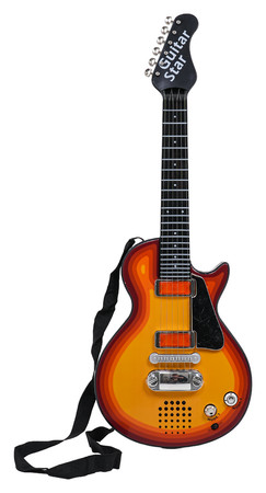 Elektryczna Gitara dla dzieci 3+ czerwony + Słuchawki z mikrofonem + Dźwięki Światła