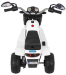 Motorek MiniBike na akumulator dla dzieci Biały + Dźwięki + Światła LED + Ekoskóra