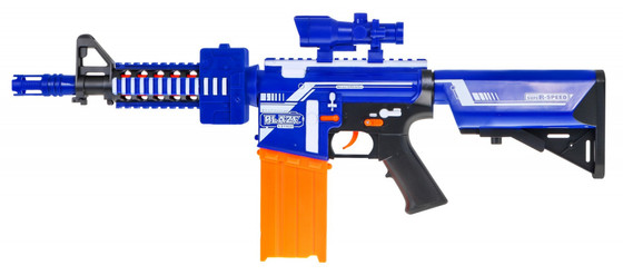 Automatyczny Karabin dla dzieci 8+ Blaze Storm 20 długich Pocisków z pianki + Celownik