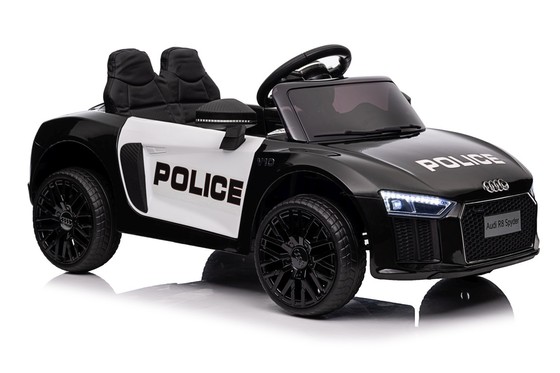 Audi R8 Policja na akumulator dla dzieci + Pilot + EVA + Wolny Start + MP3 LED