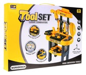 Duży Warsztat dla dzieci 3+ Stolik z narzędziami + Zębatki + Akcesoria 23 el.