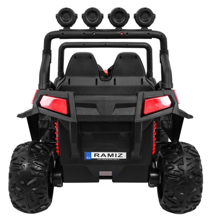 Terenowe Grand Buggy Lift dla dzieci Czerwony + Napęd 4x4 + Pilot + Bagażnik + Radio MP3 + LED