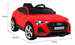 Audi E-Tron Sportback dla dzieci Czerwony + Pilot + Napęd 4x4 + Wolny Start + Radio MP3 + LED