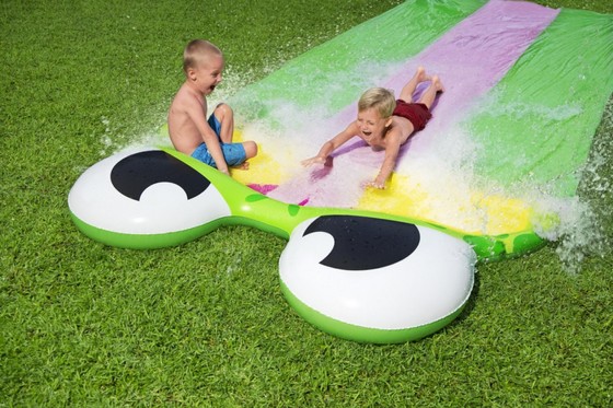 Potrójny Ślizg Wodny Żabka dla dzieci 3+ Tor 488cm BESTWAY + Łatka naprawcza