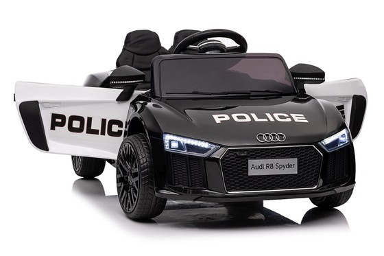 Audi R8 Policja na akumulator dla dzieci + Pilot + EVA + Wolny Start + MP3 LED