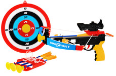 Mała Kusza dla dzieci 6+ Zestaw sportowy 7 el. + Tarcza + 4 bełty + Kołczan + Celownik laserowy