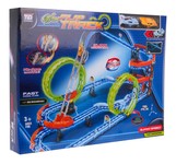 Ekstremalny Tor wyścigowy z Drabiną dla dzieci 3+ Elementy konstrukcyjne 116 el. + 2 Autka + 2 Pętle 360 stopni