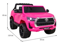 Toyota Hilux na akumulator dla dzieci Różowy + Napęd 4x4 + Pilot + 2 bagażniki + Radio MP3 + LED