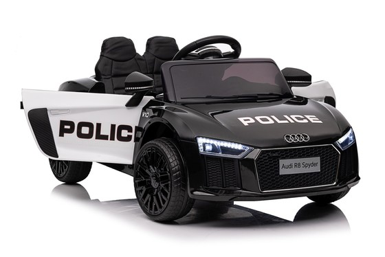 Audi R8 Policja na akumulator dla dzieci + Pilot + EVA + Wolny Start + MP3 LED