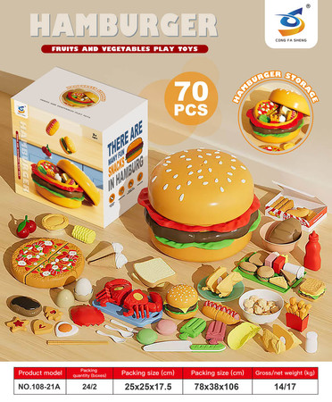 Zestaw Fast Food + Akcesoria w Hamburgerze