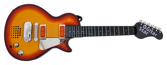 Elektryczna Gitara dla dzieci 3+ czerwony + Słuchawki z mikrofonem + Dźwięki Światła