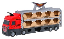 Zestaw 3w1 Ciężarówka z lawetą + autka resoraki dla dzieci 3+ Tor z katapultą