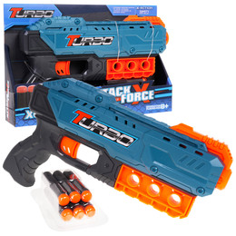 Pistolet TURBO dla dzieci 8+ Niebieski + 6 bezpiecznych Pocisków