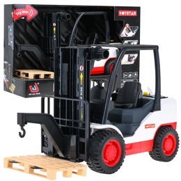 Interaktywny wózek widłowy z napędem dla dzieci 3+ Ładunek + Ruchome widły hak kierownica