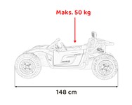 Auto Buggy Racing 5 na akumulator dla dzieci Czarny + Silniki 2x200W + Pilot + Audio LED + Wolny Start