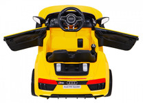 Audi R8 na akumulator dla dzieci Żółty + Pilot + EVA + Wolny Start + MP3 LED
