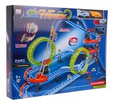Ekstremalny Tor wyścigowy z Drabiną dla dzieci 3+ Elementy konstrukcyjne 116 el. + 2 Autka + 2 Pętle 360 stopni