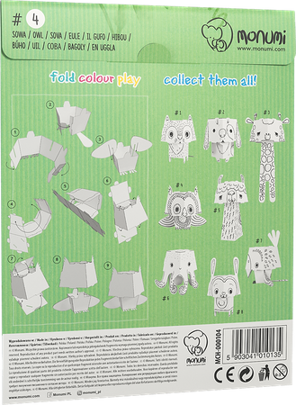 "Sowa" kolorowanka-składanka 3D dla dzieci