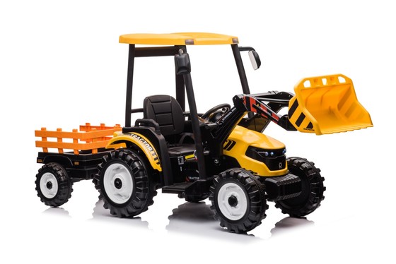 Pojazd MEGA Traktor D68 Z Przyczepką Żółty