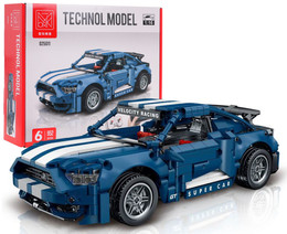 Klocki Techniczne Autko Sportowe Niebieskie 952el.