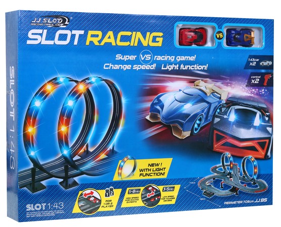 7-metrowy Tor wyścigowy dla dzieci 3-8 + Funkcja zmiany prędkości + 2 autka + Światła