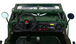 Autko Wojskowe Retro dla 3 dzieci Zielony + Napęd 4x4 + Schowki + EVA + Wolny Start + MP3 LED
