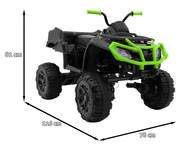 Quad XL ATV 2,4GHz na akumulator dla dzieci Czarno-Zielony + Pilot + Napęd 4x4 + Bagażnik + Wolny Start + EVA + Audio LED