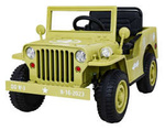 Autko Wojskowe Retro dla dzieci Beżowy + Napęd 4x4 + Pilot + 2 Bagażniki + Wolny Start + MP3 LED
