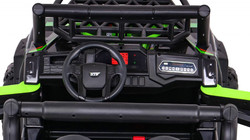 Buggy UTV Terenówka dla dzieci Zielony + Pilot + Bagażnik + Wolny Start + EVA + MP3 LED