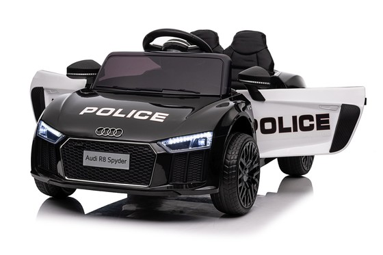 Audi R8 Policja na akumulator dla dzieci + Pilot + EVA + Wolny Start + MP3 LED