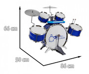 Zestaw muzyczny Perkusja + Keyboard + Mikrofon dla dzieci 3+ niebieski Dźwięki Światła