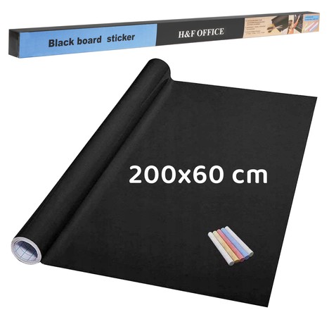 Samoprzylepna Tablica Kredowa dla dzieci 3+ Elastyczna mata 200x60 cm + 5 sztuk Kredy