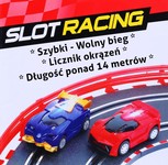 14-metrowy Tor wyścigowy dla dzieci 3-8 lat Funkcja zmiany prędkości + 2 autka + 2 pętle 360