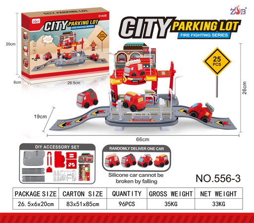 Zestaw Parking Straż Pożarna + Miękkie Pojazdy