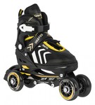 Zestaw 4w1 Rolki Wrotki Łyżwy dla dzieci Rozmiar 34-38 Żółty