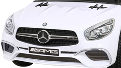 Mercedes Benz AMG SL65 S elektryczny dla dzieci Biały + Pilot + Audio LED + Ekoskóra + EVA + Wolny Start