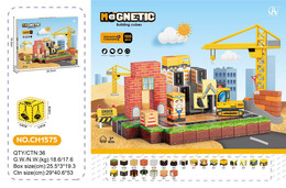 Zestaw Kostek Magnetycznych, Klocki Magnetyczne Plac Budowy 100el.