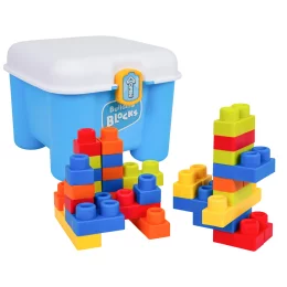 Zestaw Miękkich Klocków + Krzesełko Schowek Niebieskie