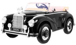 Mercedes Benz 300S Retro dla dzieci Lakier Czarny + Pilot + EVA + Wolny Start + LED MP3