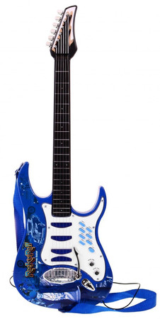Gitara z akcesoriami dla dzieci 6+ Niebieski zestaw muzyczny Wzmacniacz  + Mikrofon
