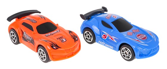 Tor Wyścigowy z Beczką dla dzieci 3+ Części konstrukcyjne 57 el. + 2 Autka + Napęd pull back