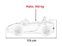 Auto Lamborghini Aventador SV na akumulator dla 2 dzieci Szary + Pilot 2,4 GHz + Pianka EVA + Audio LED