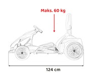 Gokart Fast 3 Drift na akumulator dla dzieci Biały + Funkcja driftu + Silniki 2x150W + Radio LED + Pasy