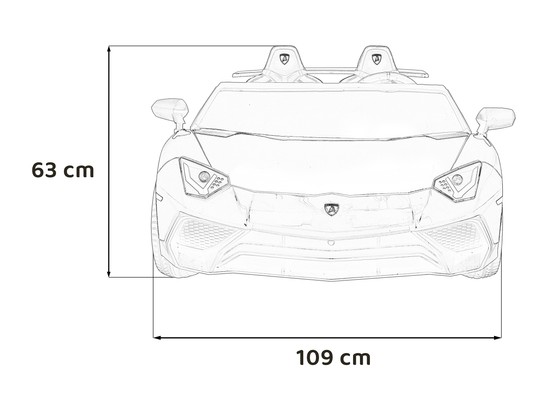 Auto Lamborghini Aventador SV na akumulator dla 2 dzieci Szary + Pilot 2,4 GHz + Pianka EVA + Audio LED