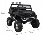 Mercedes Benz Unimog dla dzieci Czarny + Napęd 4x4 + Pilot + Bagażnik + Wolny Start + MP3 LED