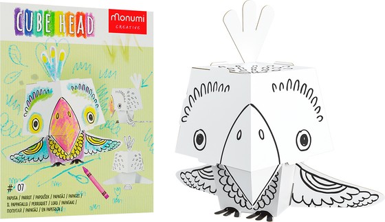 "Papuga" kolorowanka-składanka 3D dla dzieci