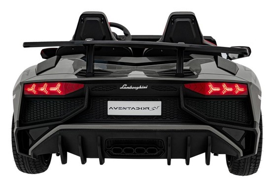 Lamborghini Aventador SV na akumulator dla 2 dzieci Szary + Silnik bezszczotkowy + Pompowane koła + Audio LED