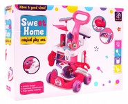 Wózek sprzątajacy dla dizeci 3+ Interaktywny odkurzacz + Kulki do wciągania + Akcesoria zestaw AGD 14 el.