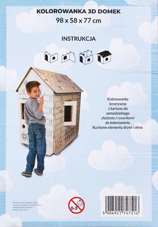 Domek XXL z końmi kolorowanka 3D dla dzieci