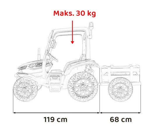 Traktor BLAST Z Przyczepką Czerwony